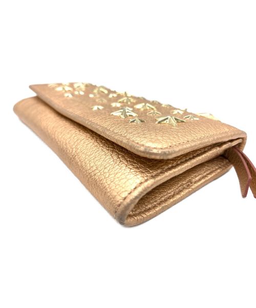 JIMMY CHOO（ジミーチュウ）JIMMY CHOO (ジミーチュウ) スタースタッズ長財布 ピンクの古着・服飾アイテム