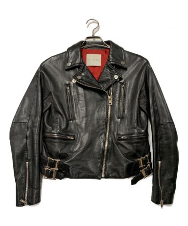 【タグ付き】CINOH チノ ダブルライダース レザージャケット 38 黒 秋冬 中古・古着通販】CINOH (チノ) ライダースジャケット ブラック サイズ