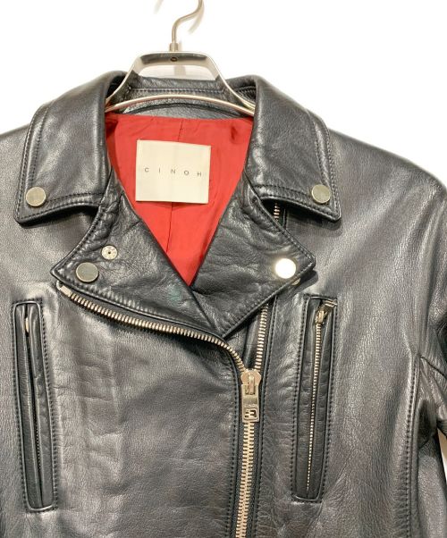 CINOH（チノ）CINOH (チノ) ライダースジャケット ブラック サイズ:38サイズの古着・服飾アイテム