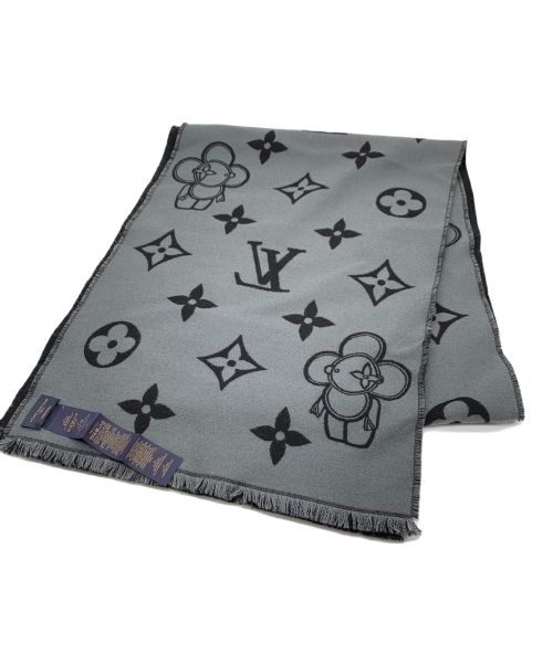 LOUIS VUITTON（ルイ ヴィトン）LOUIS VUITTON (ルイ ヴィトン) マフラー・モノグラム ヴィヴィエンヌ ブラック×グレーの古着・服飾アイテム