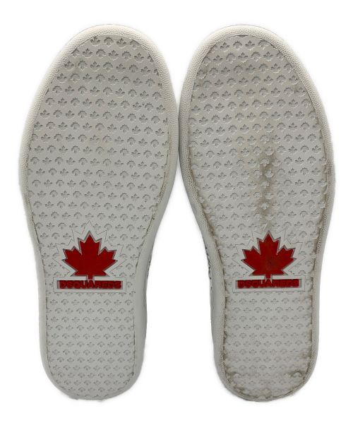 DSQUARED2（ディースクエアード）DSQUARED2 (ディースクエアード) スケッチモチーフプリントスニーカー ホワイト サイズ:25cmの古着・服飾アイテム