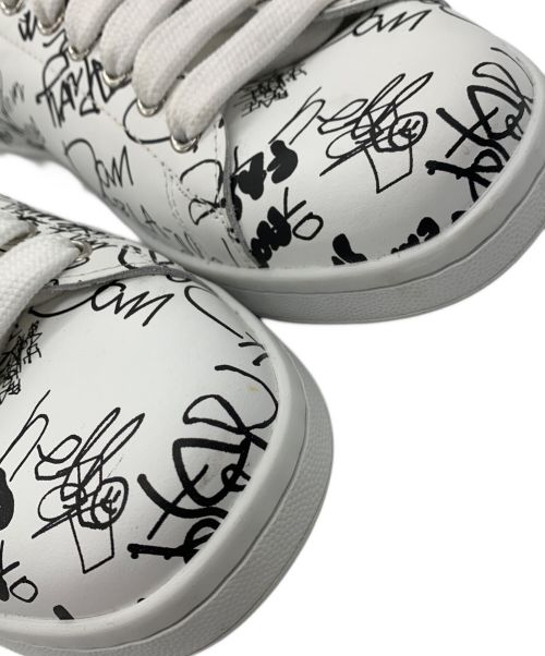 DSQUARED2（ディースクエアード）DSQUARED2 (ディースクエアード) スケッチモチーフプリントスニーカー ホワイト サイズ:25cmの古着・服飾アイテム