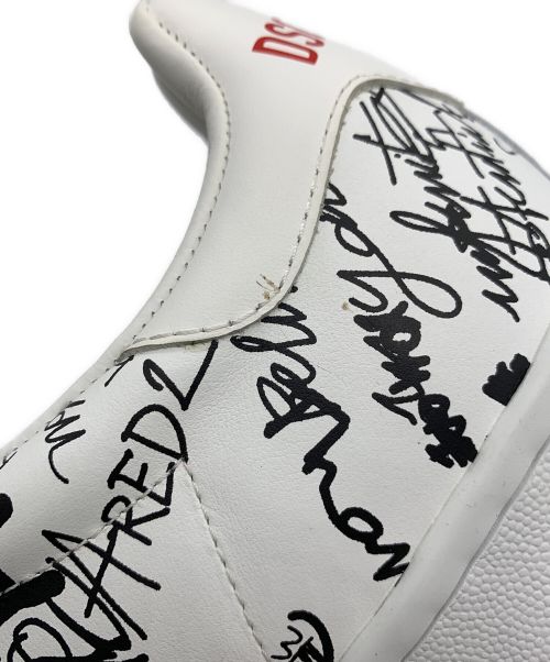 DSQUARED2（ディースクエアード）DSQUARED2 (ディースクエアード) スケッチモチーフプリントスニーカー ホワイト サイズ:25cmの古着・服飾アイテム