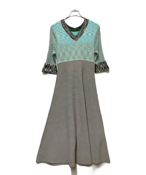 furfur（ファーファー）FURFUR (ファーファー) ニットワンピース グリーン サイズ:FREEの古着・服飾アイテム