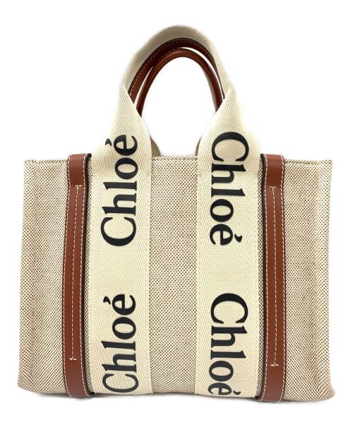 Chloe（クロエ）Chloe (クロエ) キャンバススモール ハンドバッグ ベージュの古着・服飾アイテム