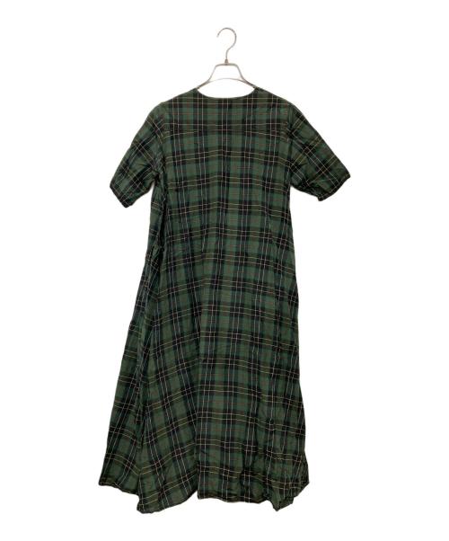 homspun（ホームスパン）homspun (ホームスパン) カシュクールシャツワンピース グリーン サイズ:FREEの古着・服飾アイテム