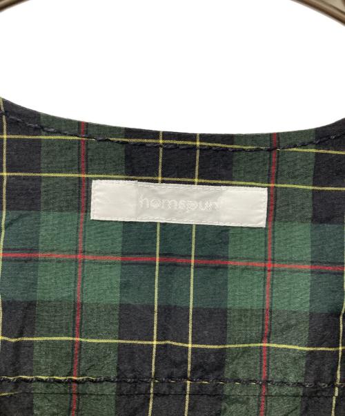 homspun（ホームスパン）homspun (ホームスパン) カシュクールシャツワンピース グリーン サイズ:FREEの古着・服飾アイテム