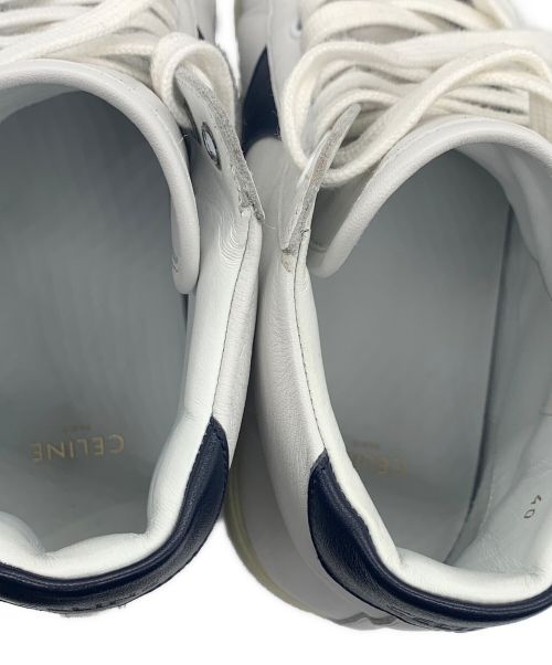 CELINE（セリーヌ）CELINE (セリーヌ) SNEAKER HI リオンフ レースアップ ミッド スニーカー ホワイト サイズ:26.5cmの古着・服飾アイテム