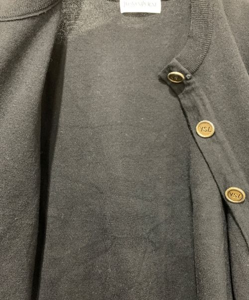 Yves Saint Laurent（イヴサンローラン）Yves Saint Laurent (イヴサンローラン) 金ボタンニットカーディガン ブラック サイズ:Mサイズの古着・服飾アイテム