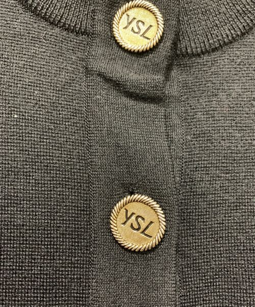 Yves Saint Laurent（イヴサンローラン）Yves Saint Laurent (イヴサンローラン) 金ボタンニットカーディガン ブラック サイズ:Mサイズの古着・服飾アイテム