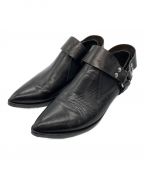 MM6 Maison Margielaエムエムシックスメゾンマルジェラ）の古着「ウエスタンレザーシューズ」｜ブラック