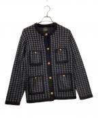 VERMEIL par ienaヴェルメイユ パー イエナ）の古着「ハウンドトゥースジャガードニットCD」｜ブラック×グレー