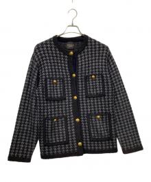 VERMEIL par iena（ヴェルメイユ パー イエナ）の古着「ハウンドトゥースジャガードニットCD」｜ブラック×グレー