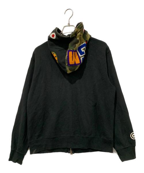 BAPE BY A BATHING APE（ベイプバイアベイシングエイプ）BAPE BY A BATHING APE (ベイプバイアベイシングエイプ) ジップパーカー ブラック サイズ:Mサイズの古着・服飾アイテム
