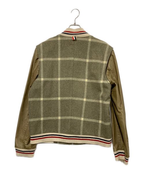 Thom Browne（トムブラウン）Thom Browne (トムブラウン) レザースリーブスタジャン ベージュ サイズ:SIZE 3の古着・服飾アイテム