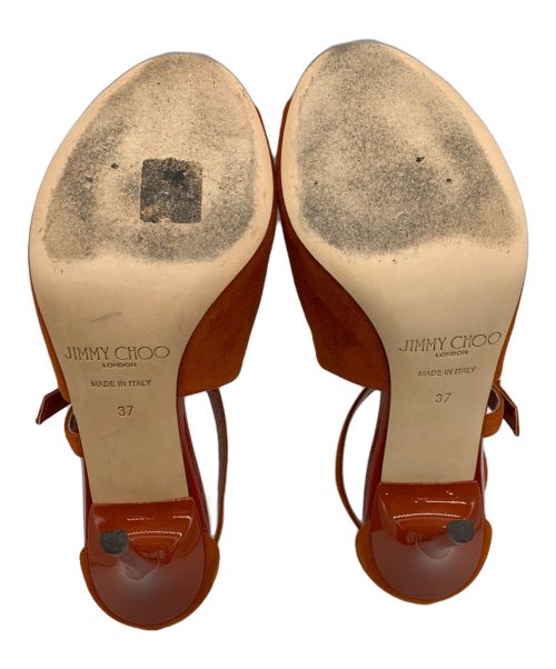 JIMMY CHOO（ジミーチュウ）JIMMY CHOO (ジミーチュウ) オープントゥーサンダル オレンジ サイズ:23.5cmの古着・服飾アイテム