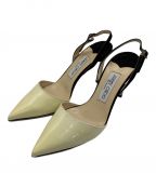 JIMMY CHOOジミーチュウ）の古着「ポインテッドトゥサンダル」｜ベージュ×ブラック