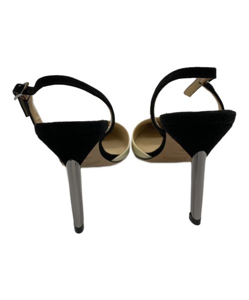 JIMMY CHOO（ジミーチュウ）JIMMY CHOO (ジミーチュウ) ポインテッドトゥサンダル ベージュ×ブラック サイズ:SIZE 36 1/2の古着・服飾アイテム