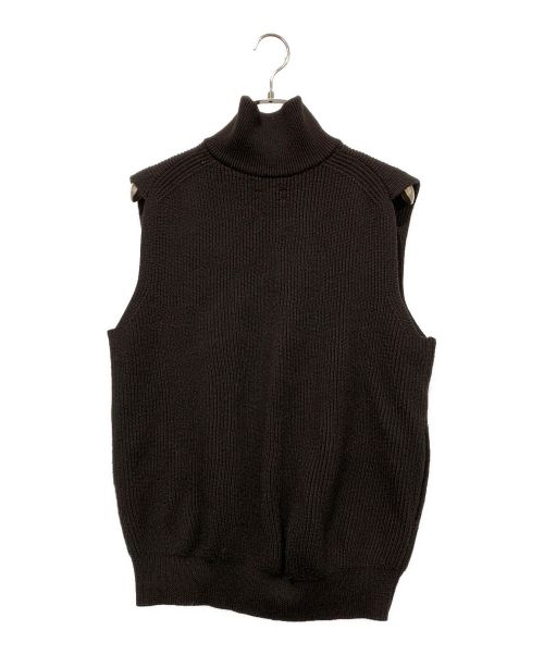 UNFIL（アンフィル）UNFIL (アンフィル) ウール ハイネック ドライバーズベスト ブラック サイズ:SIZE 5の古着・服飾アイテム