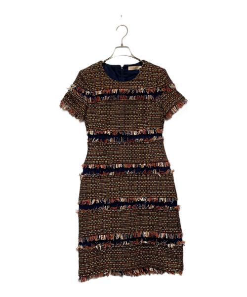 TORY BURCH（トリーバーチ）TORY BURCH (トリーバーチ) ツイードワンピース ネイビー×レッド サイズ:SIZE 2の古着・服飾アイテム