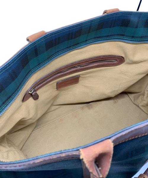 POLO RALPH LAUREN（ポロ・ラルフローレン）POLO RALPH LAUREN (ポロ・ラルフローレン) ビッグトートバッグ グリーン×ブラウンの古着・服飾アイテム