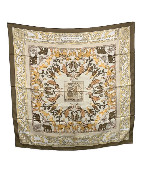 HERMES（エルメス）HERMES (エルメス) カレ90 EARLY AMERICA ベージュの古着・服飾アイテム