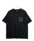 SCHOTT BROS.ショットブロス）の古着「ONE STAR LEATHER POCKET T-SHIRT」｜ブラック