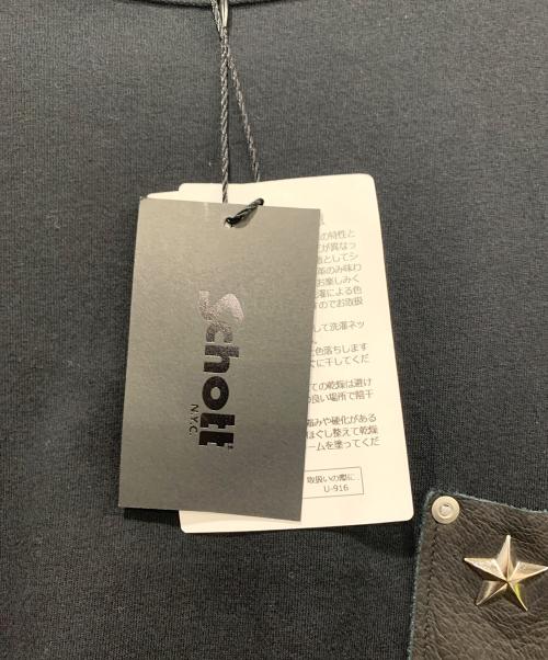 SCHOTT BROS.（ショットブロス）SCHOTT BROS. (ショットブロス) ONE STAR LEATHER POCKET T-SHIRT ブラック サイズ:SIZE XL 未使用品の古着・服飾アイテム