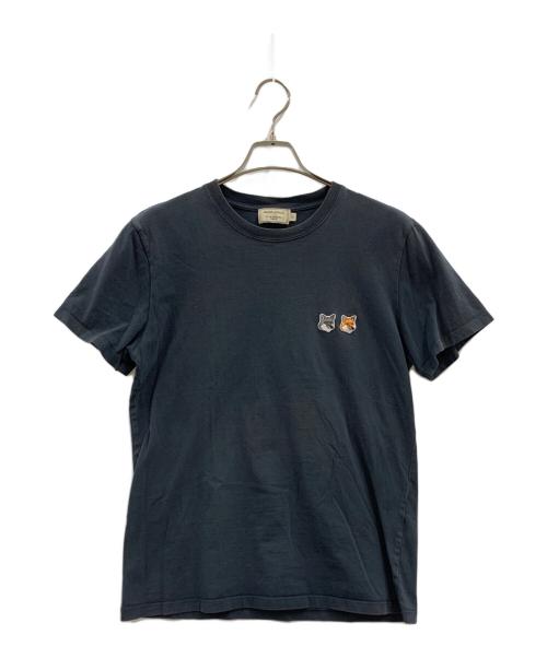 maison kitsune（メゾンキツネ）MAISON KITSUNE (メゾンキツネ) MAISON KITSUNE　DOUBLE FOX HEAD PATCH CLASSIC TEE ダークグレー サイズ:Sの古着・服飾アイテム