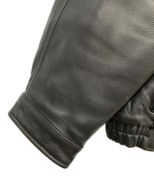 CROFT&BARROW（クロフトアンドバロー）CROFT&BARROW (クロフトアンドバロー) レザーブルゾンジャケット ブラック サイズ:Lサイズの古着・服飾アイテム
