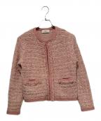 ANAYIアナイ）の古着「ミックスヤーンニットカーディガン」｜ピンク