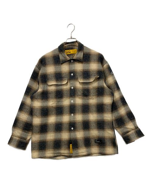 FAT（エフエーティー）FAT (エフエーティー) チェックシャツ ベージュ×グレー サイズ:Mサイズの古着・服飾アイテム