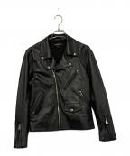 JACKROSEジャックローズ）の古着「ラムレザーダブルライダース」｜ブラック