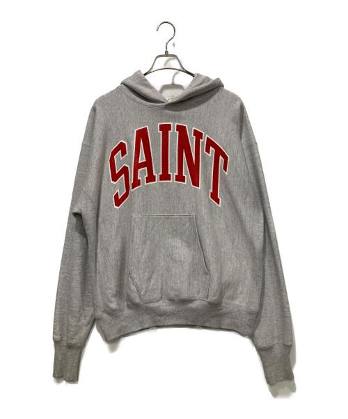 SAINT MICHAEL（セントマイケル）SAINT MICHAEL (セントマイケル) HOODIE ARCH SAINT グレー サイズ:SIZE Lの古着・服飾アイテム