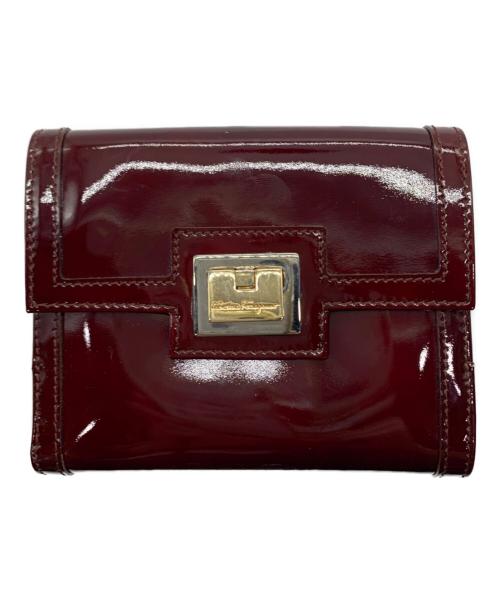 Salvatore Ferragamo（サルヴァトーレ フェラガモ）Salvatore Ferragamo (サルヴァトーレ フェラガモ) 2つ折り財布 ボルドーの古着・服飾アイテム