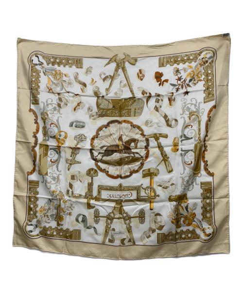 HERMES（エルメス）HERMES (エルメス) Copeaux おが屑 ベージュ×ホワイトの古着・服飾アイテム