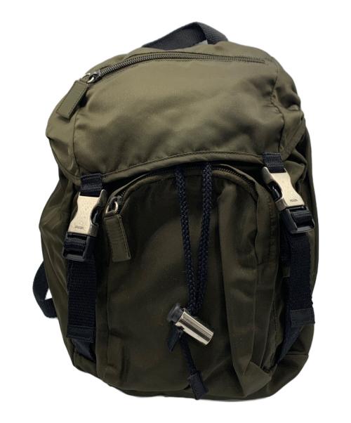 PRADA（プラダ）PRADA (プラダ) ナイロンリュック グリーン×ブラックの古着・服飾アイテム