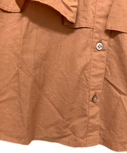 IENA（イエナ）IENA (イエナ) コットンシルクフリルブラウス ブラウン サイズ:Freeの古着・服飾アイテム