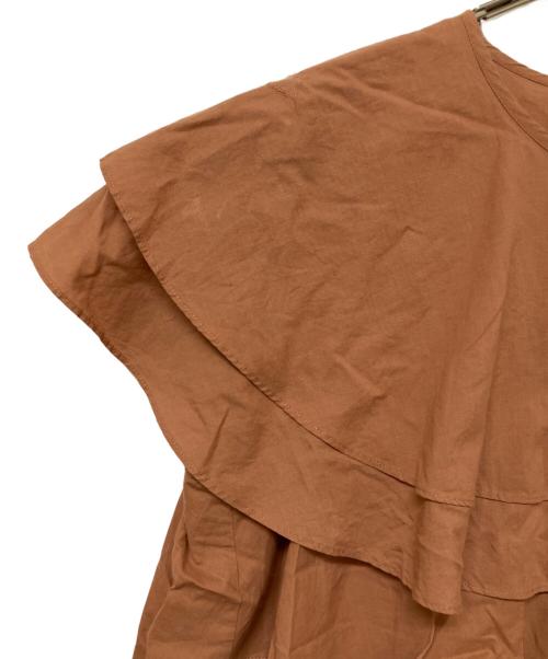 IENA（イエナ）IENA (イエナ) コットンシルクフリルブラウス ブラウン サイズ:Freeの古着・服飾アイテム