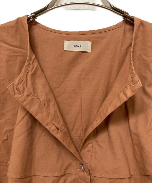 IENA（イエナ）IENA (イエナ) コットンシルクフリルブラウス ブラウン サイズ:Freeの古着・服飾アイテム
