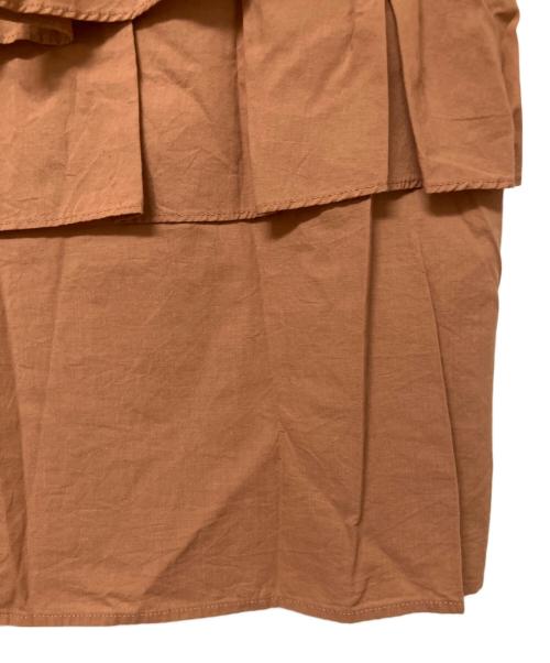 IENA（イエナ）IENA (イエナ) コットンシルクフリルブラウス ブラウン サイズ:Freeの古着・服飾アイテム