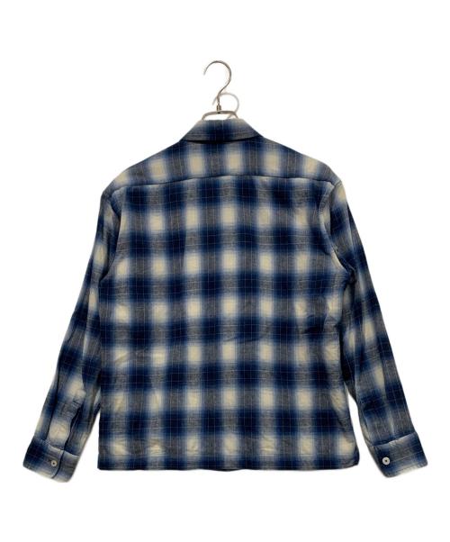 Schott（ショット）Schott (ショット) オンブレチェック フランネルシャツ ブルー×ホワイト サイズ:Mサイズの古着・服飾アイテム