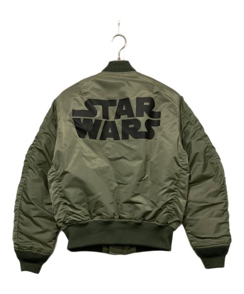 AVIREX（アヴィレックス）AVIREX (アヴィレックス) STAR WARS (スターウォーズ) STAR WARS　MA-1ジャケット グリーン サイズ:Ｍの古着・服飾アイテム