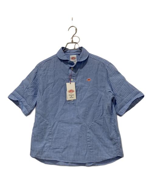 DANTON（ダントン）DANTON (ダントン) コットンリネン ストライプバンドカラーシャツ スカイブルー サイズ:SIZE 36の古着・服飾アイテム