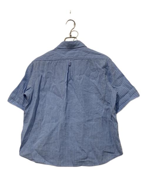 DANTON（ダントン）DANTON (ダントン) コットンリネン ストライプバンドカラーシャツ スカイブルー サイズ:SIZE 36の古着・服飾アイテム