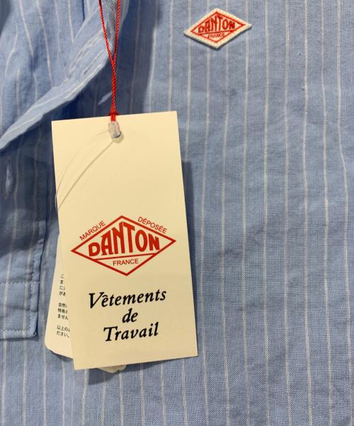 DANTON（ダントン）DANTON (ダントン) コットンリネン ストライプバンドカラーシャツ スカイブルー サイズ:SIZE 36の古着・服飾アイテム