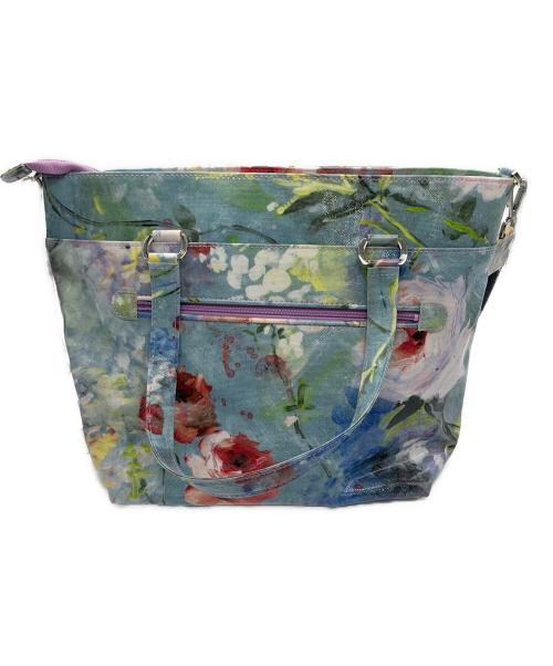 Think Bee!（シンクビー!）Think Bee! (シンクビー!) ジャスミンローズ　2WAYトートバッグ ブルー×ピンクの古着・服飾アイテム