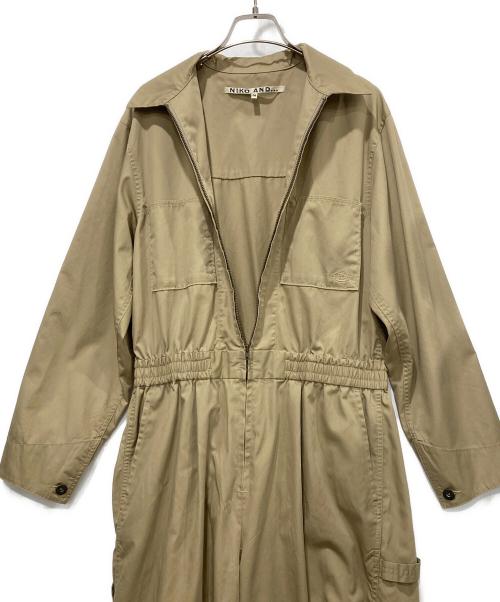 niko and（ニコアンド）niko and (ニコアンド) Dickies (ディッキーズ) 別注 TCツイルオールインワン ベージュ サイズ:Мの古着・服飾アイテム