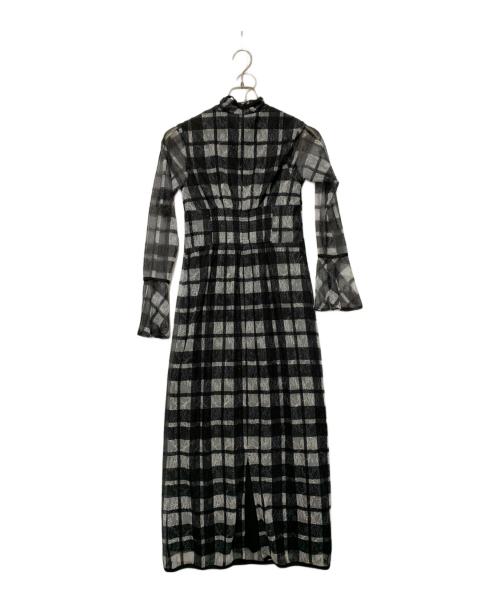 darich（ダーリッチ）darich (ダーリッチ) パイピングチェックレースロングワンピース ブラック サイズ:SIZE Free-Sの古着・服飾アイテム