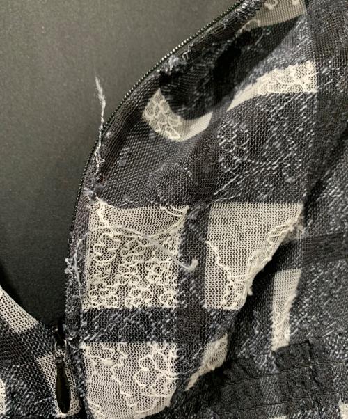 darich（ダーリッチ）darich (ダーリッチ) パイピングチェックレースロングワンピース ブラック サイズ:SIZE Free-Sの古着・服飾アイテム